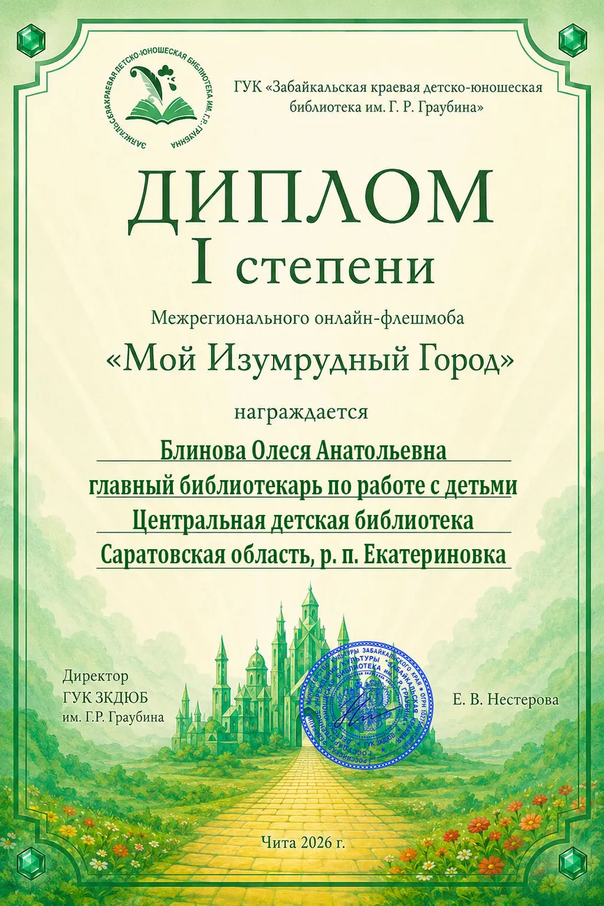 69 Диплом 1 степени Блинова